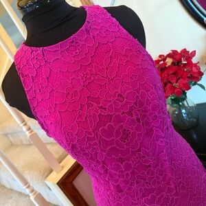 Ralph Lauren Vibrant Pink Vibrant Lace Dress